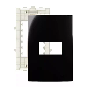 Placa 1 Modulo 4x2 Sleek Ebony Preto Margirius
