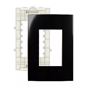 Placa 3 Modulos 4x2 Sleek Ebony Preto Margirius