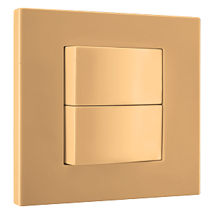 Conj. Interruptor Duplo Simples Mobili Recta Ouro Nobre Fosco Blux