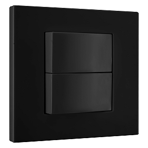 Conj. Interruptor Duplo Paralelo Mobili Recta Preto Fosco Blux