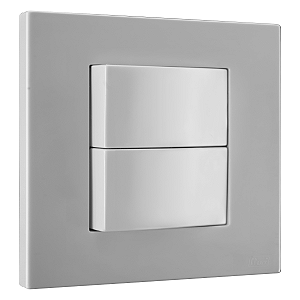 Conj. Interruptor Duplo Simples Mobili Recta Prata Fosco Blux