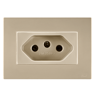 Conj. Tomada 10A Mobili Recta Areia Fosco Blux