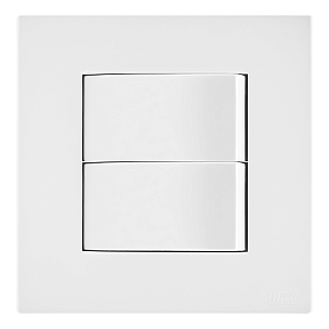 Conj. Interruptor Duplo Simples Mobili Recta Branco Fosco Blux