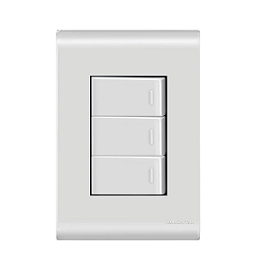 Conjunto Interruptor Triplo Simples Liz Branco Tramontina