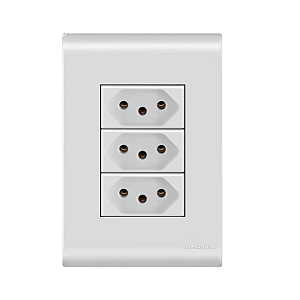 Conjunto Tomada Tripla 20A Liz Branco Tramontina