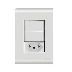 Conjunto Interruptor Duplo Paralelo + Tomada 20A Liz Branco Tramontina