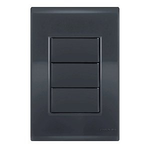 Conjunto Placa Cega Liz Grafite Tramontina