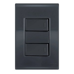 Conjunto Interruptor Duplo Paralelo Liz Grafite Tramontina