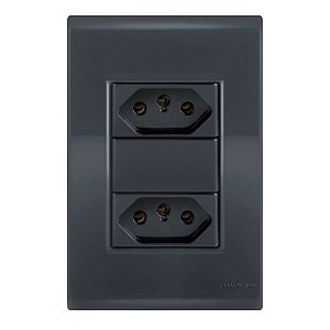 Conjunto Tomada Dupla 20A Liz Grafite Tramontina