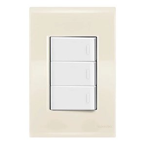 Conjunto Interruptor Triplo Paralelo Liz Bege Tramontina