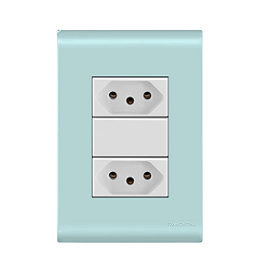 Conjunto Tomada Dupla 20A Azul Jeans Tramontina