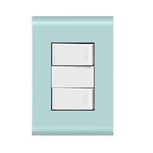 Conjunto Interruptor Duplo Simples Azul Jeans Tramontina