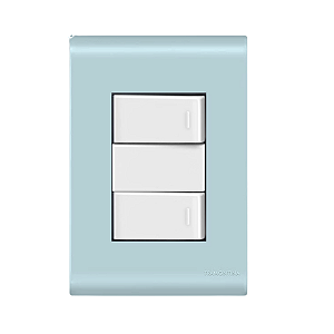 Conjunto Interruptor Duplo Paralelo Azul Jeans Tramontina