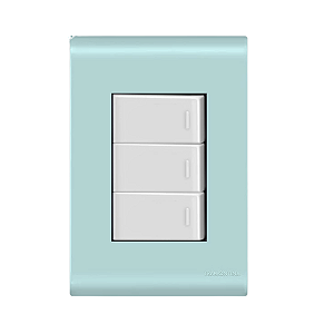 Conjunto Interruptor Triplo Paralelo Azul Jeans Tramontina