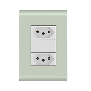 Conjunto Tomada Dupla 20A Liz Verde Ardósia Tramontina