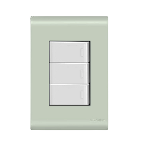 Conjunto Interruptor Triplo Paralelo Liz Verde Ardósia Tramontina