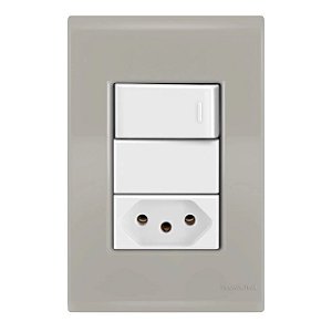 Conjunto Interruptor Simples + Tomada 20A Liz Fendi Tramontina