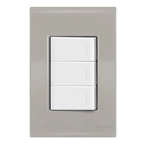 Conjunto Interruptor Triplo Simples Liz Fendi Tramontina