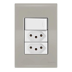 Conjunto Tomada Dupla 20A + Interruptor Simples Liz Fendi Tramontina