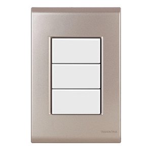 Conjunto Placa Cega Liz Ouro Velho c/ Branco Tramontina