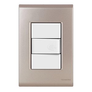 Conjunto Pulsador Campainha Liz Ouro Velho c/ Branco Tramontina