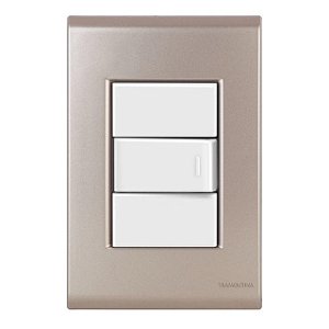 Conjunto Interruptor Paralelo Liz Ouro Velho c/ Branco Tramontina