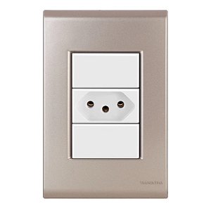 Conjunto Tomada 20A Liz Ouro Velho c/ Branco Tramontina