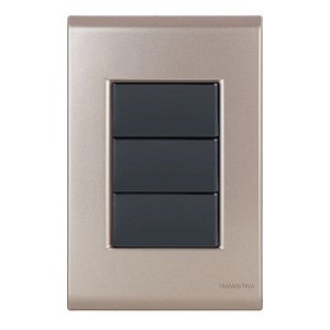 Conjunto Placa Cega Liz Ouro Velho c/ Grafite Tramontina