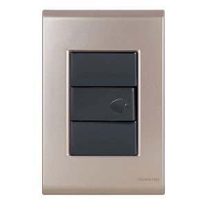 Conjunto Pulsador Campainha Liz Ouro Velho c/ Grafite Tramontina