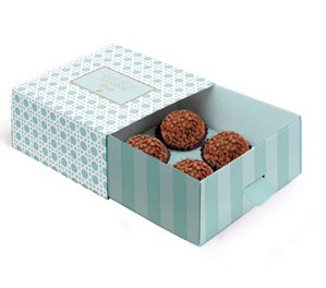 Caixa luva com puxador para 9 doces CROMUS  PAGLIA VERDE 13x13x4,5 /10 unidades