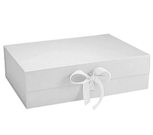 Caixa rígida dobrável 20X18X08cm com fecho magnético e fita de  cetim para presente  - 1 unidade