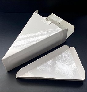 Caixa Fatia De Bolo E Torta Branca 15,5 X 9,5 X 5,5cm - kit 50 unidades