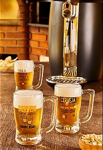 Caneca de Vidro para Cerveja Taberna -Frase Engraçadas 340 ml