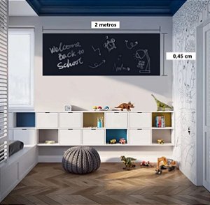 Lousa Quadro Negro Adesivo 2 metros Preto Fosco