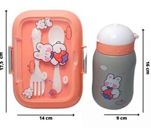 Marmitinha Escolar Infantil P/ Lancheira C/ Garrafinha 450ml