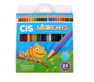 Lápis de cor Cis plastic com 24 cores sextavado volta as aulas
