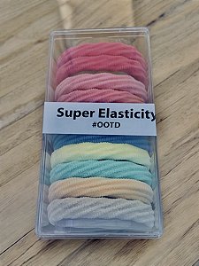 Kit Elastico Xuxinha Prendedor de Cabelo Colorido Caixa com 10 unidades