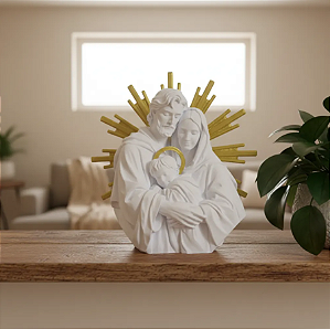 Imagem Sagrada Família Busto Decorativo