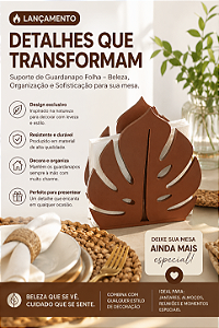 Kit com 2 Porta-Guardanapo Folha – Elegância e Charme para sua Mesa 13x 13cm