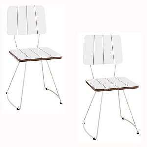 Kit 2 Cadeira Costela Meia Lua Branco - Daf Mobiliário - Wessler Store