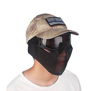 Máscara Airsoft Mod. Confort c/ Proteção Orelha - Preta