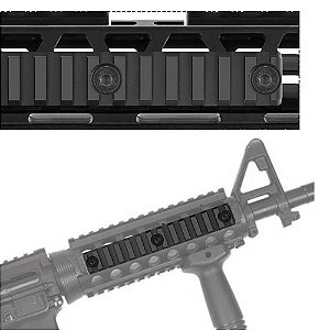 Trilho Metal 13(13,5cm) Slots Preto p/ M-Lock