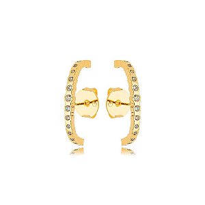 Ear Hook Paola Cravejado Dourado
