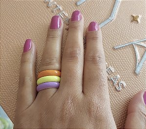 Anel Esmaltado Laranja