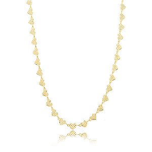 Choker Coração Texturizado Dourada