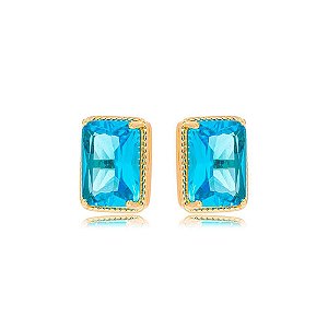 Brinco Fernanda Quartzo azul Dourado