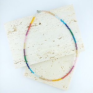 Choker Miçangas Colors Ródio