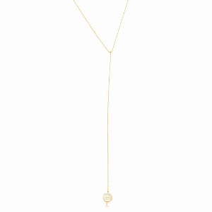 Colar Pérola Gravatinha Dourado