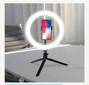 Ring Light de mesa com suporte para celular