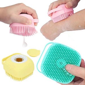 Escova de silicone para massagem e limpeza